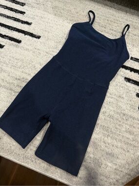 Beyond Yoga Navy Blue Athletic Shorts Romper